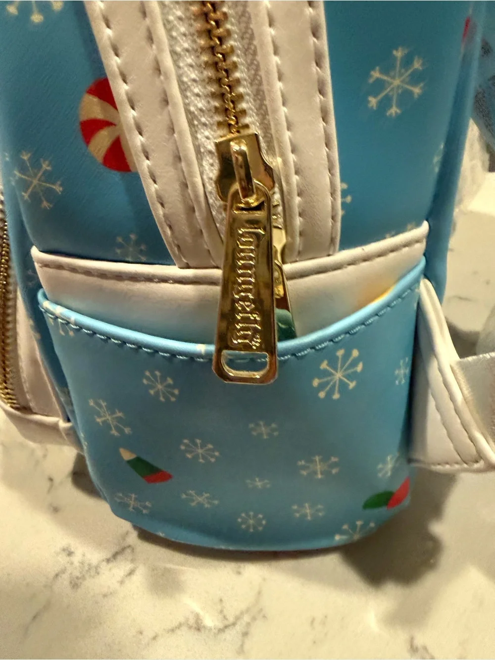 Loungefly Light Blue Elf Mini Backpack and Zip Wallet Set